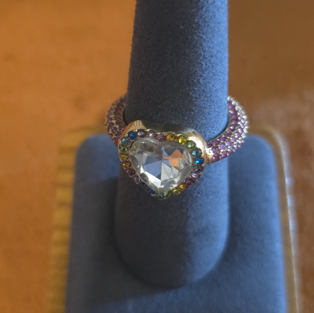 Kurt Geiger Heart Ring with Colorful Stones - Picture 3 of 13
